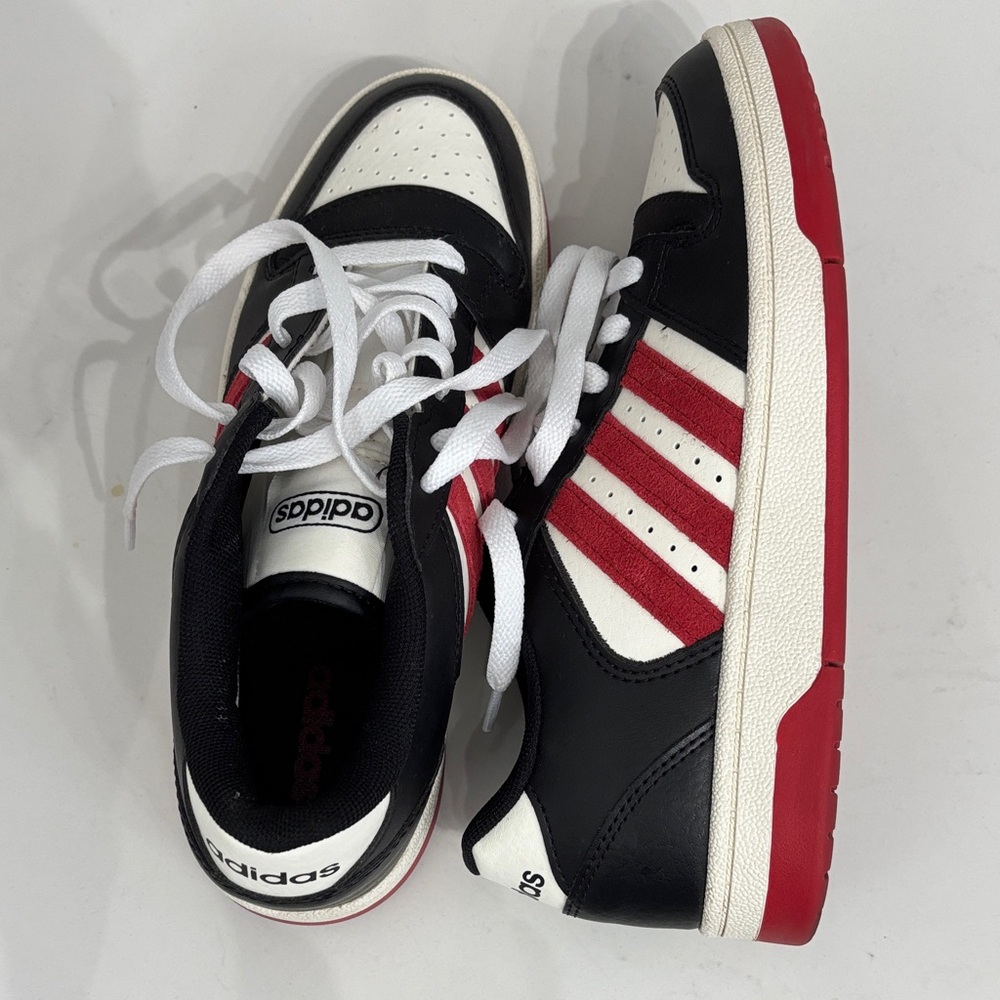 Adidas Kids' Black, White, and Red Sneakers
